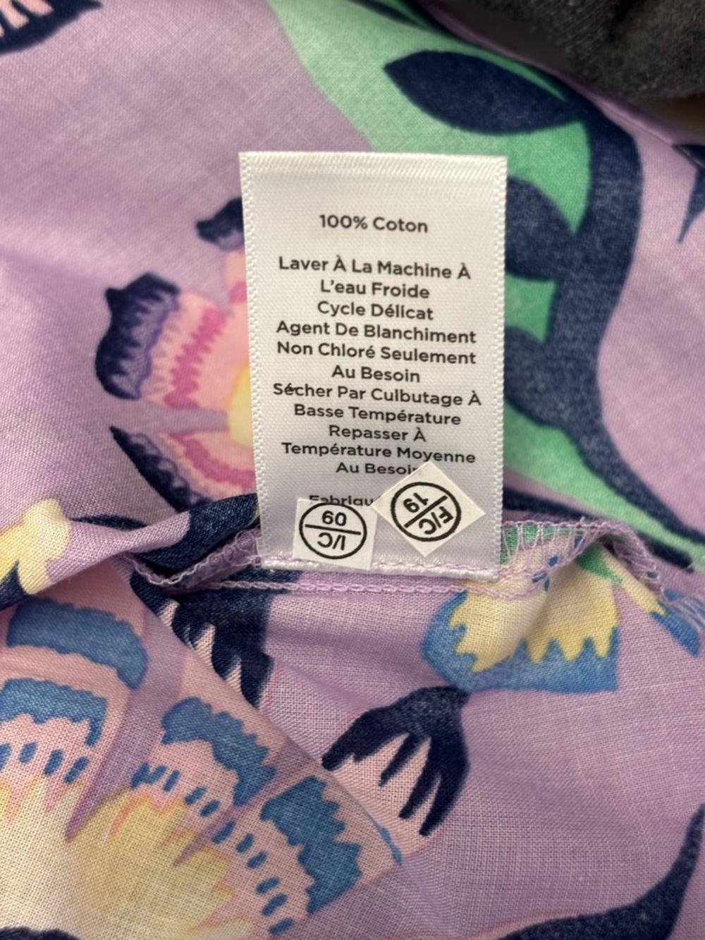 Talbots Lavender Floral Lace-Up Cotton Short Sleeve w/Front Ties Top Women’s M - Picture 7 of 7
